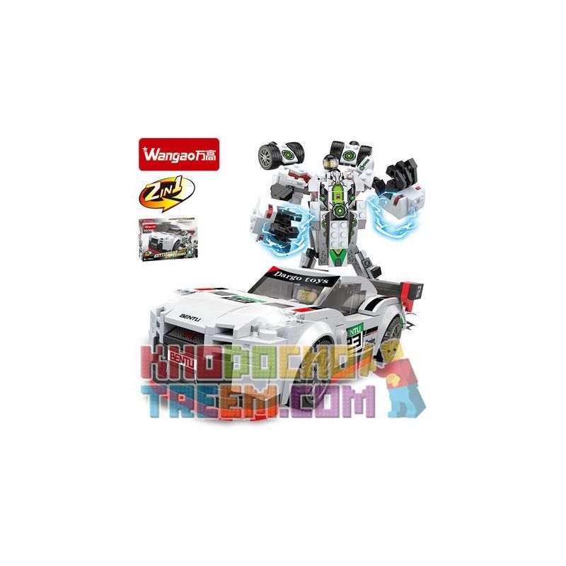 WANGAO 7020 non  NISSAN GTR. bộ đồ chơi xếp lắp ráp ghép mô hình Transformers BATTLEGEAR SPEEDING Robot Đại Chiến Người Máy Biến Hình 256 khối