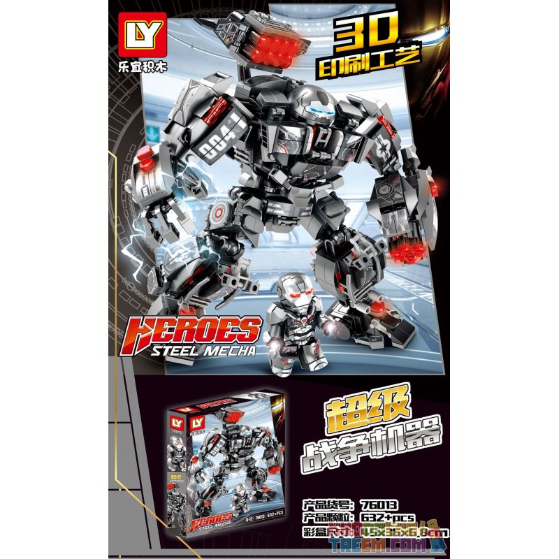 LY 76013 non  SIÊU MÁY CHIẾN TRANH bộ đồ chơi xếp lắp ráp ghép mô hình Super Heroes HEROES STEEL MECHA Siêu Nhân Anh Hùng 632 khối