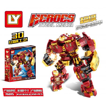 LY 76015 non  SUPER REBELLION. bộ đồ chơi xếp lắp ráp ghép mô hình Super Heroes HEROES STEEL MECHA Siêu Nhân Anh Hùng 650 khối