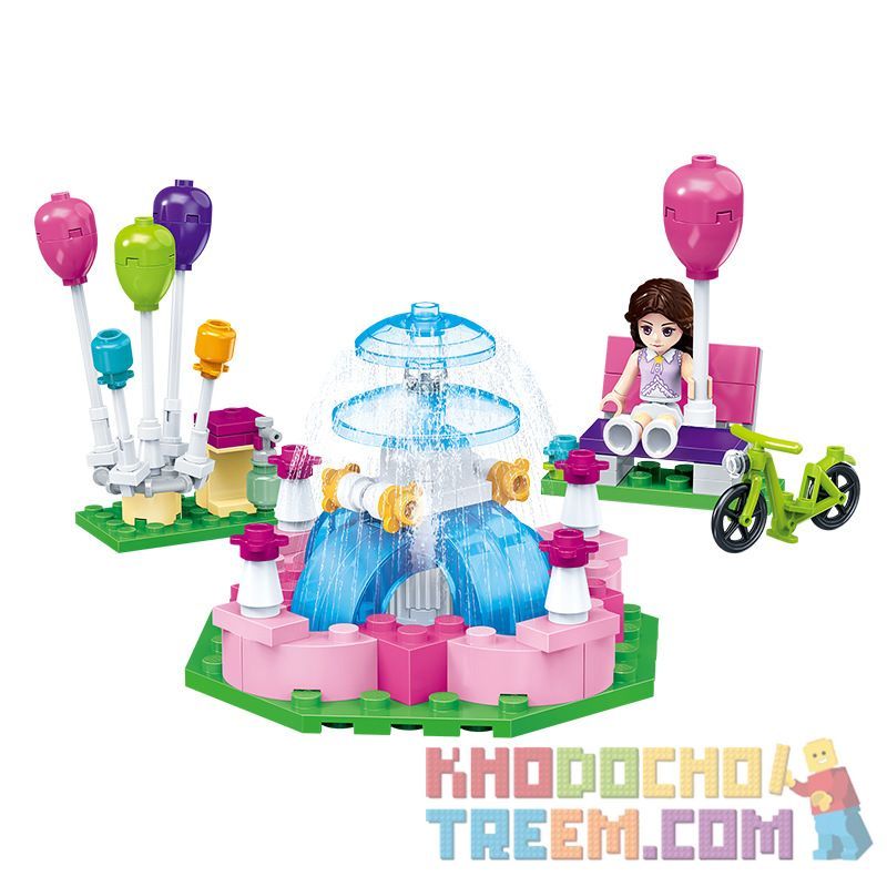GUDI 9601 non  MUSIC FOUNTAIN SQUARE. bộ đồ chơi xếp lắp ráp ghép mô hình Modern Girls MODERN GIRLS FOUNTAIN SQUARE Những Cô Gái Hiện Đại 122 khối