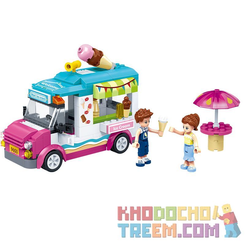 GUDI 9603 non  XE BÁN KEM CỦA MAX bộ đồ chơi xếp lắp ráp ghép mô hình Modern Girls MODERN GIRLS ICE-GREAM VAN Những Cô Gái Hiện Đại 228 khối