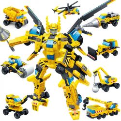 GUDI 8706 non  THUNDER WING MECH GOD OF WAR 8 COMBINATION ENGINEERING TRONG 1 bộ đồ chơi xếp lắp ráp ghép mô hình Power Rangers Super Sentai 5 Anh Em Siêu Nhân