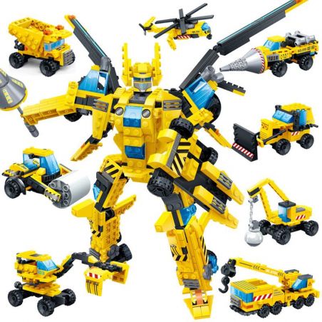 GUDI 8706 non  THUNDER WING MECH GOD OF WAR 8 COMBINATION ENGINEERING TRONG 1 bộ đồ chơi xếp lắp ráp ghép mô hình Power Rangers Super Sentai 5 Anh Em Siêu Nhân