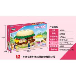 GUDI 9610 non  CỬA HÀNG BÁNH MÌ KẸP THỊT bộ đồ chơi xếp lắp ráp ghép mô hình Modern Girls MODERN GIRLS BURGER SHOP Những Cô Gái Hiện Đại 176 khối
