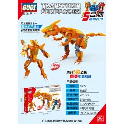 GUDI 8728 8724 8725 8726 8727 non  ARTHUR ARES 5 KẾT HỢP KHỦNG LONG MECHA THẲNG THÀNH NĂM bộ đồ chơi xếp lắp ráp ghép mô hình Marvel Super Heroes TRANSFORM SERIES Siêu Anh Hùng Marvel 1055 khối
