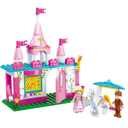 GUDI 9010 non  PHÒNG TẮM HAKUBA bộ đồ chơi xếp lắp ráp ghép mô hình Alice Princess ALICE WHITE HORSE BATHS Công Chúa Alice 149 khối