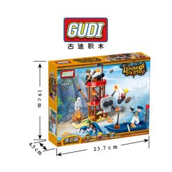 GUDI 9109 non  HÒN ĐẢO CHẾT bộ đồ chơi xếp lắp ráp ghép mô hình Pirates Of The Caribbean LEGEND OF PIRATES DEATH ISLAND Cướp Biển Vùng Caribe 187 khối