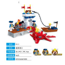 GUDI 9111 non  CỔNG HOÀNG GIA bộ đồ chơi xếp lắp ráp ghép mô hình Pirates Of The Caribbean LEGEND OF PIRATES PORT ROYALE Cướp Biển Vùng Caribe 208 khối