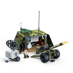 GUDI 8032 non  TRẬN ĐỊA PHÁO bộ đồ chơi xếp lắp ráp ghép mô hình Tiger Hunt TIGER HUNT FIELD ARTILLERY POSITIONS Chiến Dịch Săn Cọp 185 khối