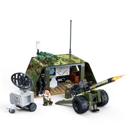 GUDI 8032 non  TRẬN ĐỊA PHÁO bộ đồ chơi xếp lắp ráp ghép mô hình Tiger Hunt TIGER HUNT FIELD ARTILLERY POSITIONS Chiến Dịch Săn Cọp 185 khối