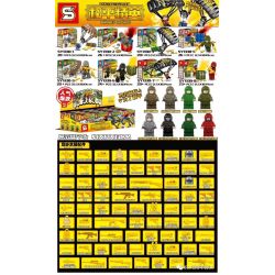 SHENG YUAN SY SY1330 1330 non  CÁC MÔ HÌNH PLAYERUNKNOWN'S BATTLEGROUNDS PEACE ELITE 8 bộ đồ chơi xếp lắp ráp ghép mô hình Pubg Battlegrounds Bắn Súng 179 khối