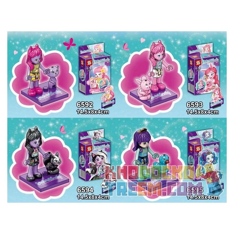SHENG YUAN SY 6597 6598 6599 6592 6593 6594 6595 6596 non  ENCHANTIMALS 8 NHÂN VẬT NHỎ bộ đồ chơi xếp lắp ráp ghép mô hình  Các Bạn Gái