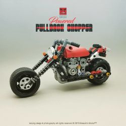 Decool 3803 Jisi 3803 non  XE MÁY bộ đồ chơi xếp lắp ráp ghép mô hình  MECFACTOR POWERED PULLBACK CHOPPER MOTERCYCLE Kỹ Thuật Công Nghệ Cao Mô Hình Phương Tiện 202 khối