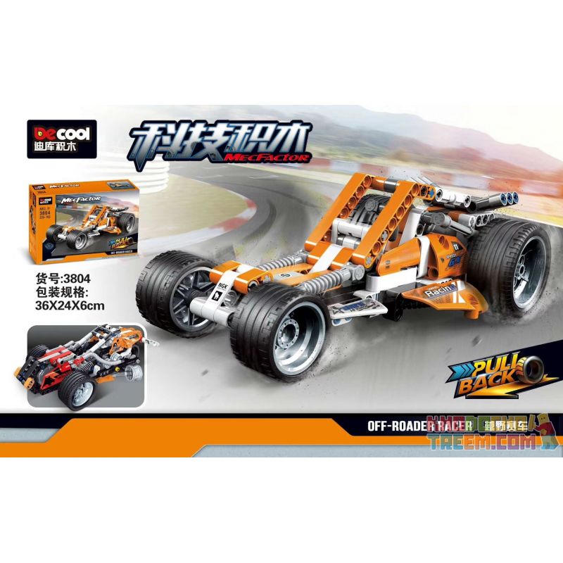 Decool 3804 Jisi 3804 non  ĐUA XE ĐỊA HÌNH bộ đồ chơi xếp lắp ráp ghép mô hình  MECFACTOR OFF-ROADER RACER Kỹ Thuật Công Nghệ Cao Mô Hình Phương Tiện 225 khối