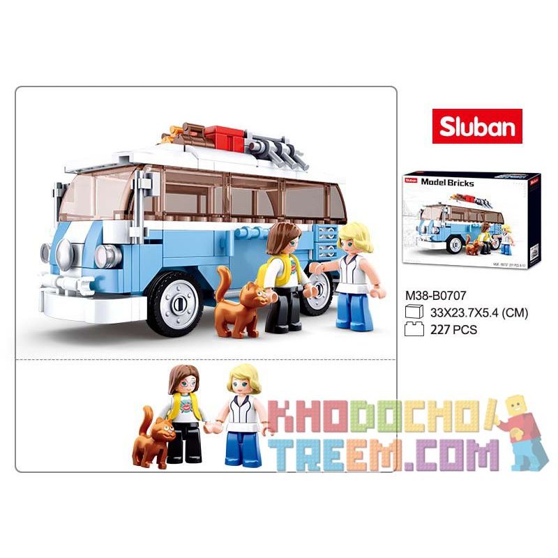 SLUBAN M38-B0707 B0707 0707 M38B0707 38-B0707 non  XE VAN T1 MÀU XANH bộ đồ chơi xếp lắp ráp ghép mô hình Racers MODEL BRICKS Đua Tốc Độ 227 khối