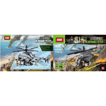 GUDI 600005A non  LOẠT TẤN CÔNG CÓ VŨ TRANG bộ đồ chơi xếp lắp ráp ghép mô hình Military Army KIOWA COPTER Quân Sự Bộ Đội 179 khối