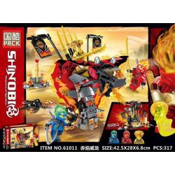 PRCK 61011 non  MẢNH ĐỎ bộ đồ chơi xếp lắp ráp ghép mô hình The  Ninjago Movie SHINOBI Ninja Lốc Xoáy 317 khối