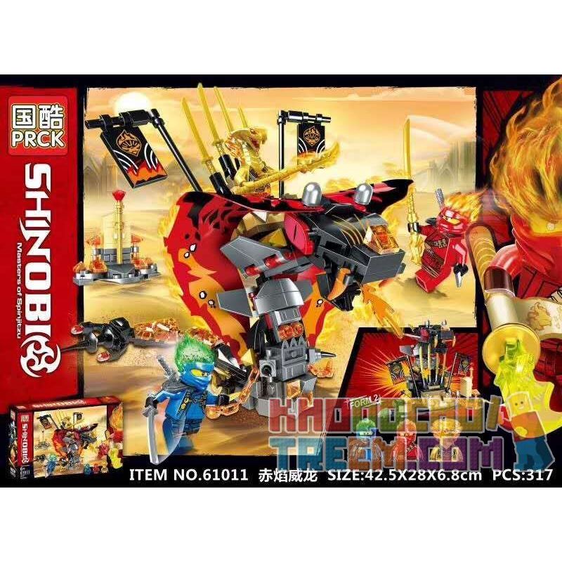 PRCK 61011 non  MẢNH ĐỎ bộ đồ chơi xếp lắp ráp ghép mô hình The  Ninjago Movie SHINOBI Ninja Lốc Xoáy 317 khối