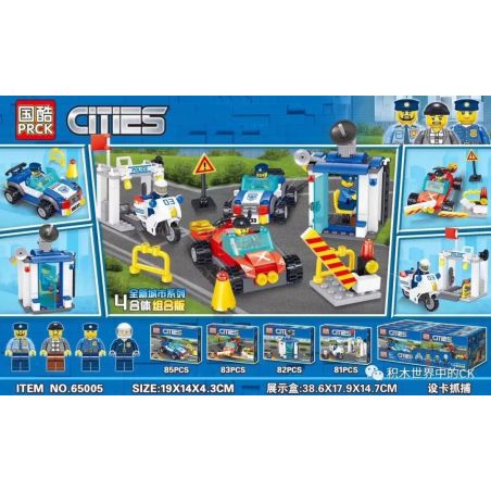 PRCK 65005 non  THIẾT LẬP THẺ ĐỂ NẮM BẮT 4 KẾT HỢP bộ đồ chơi xếp lắp ráp ghép mô hình City CITIES Thành Phố
