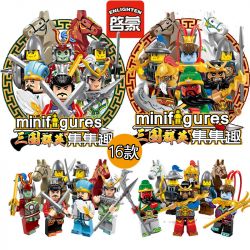 Enlighten 1501A 1501B Qman 1501A 1501B non  THREE KINGDOMS HEROES TRONG MINIFIGURES MÙA ĐẦU TIÊN 16 bộ đồ chơi xếp lắp ráp ghép mô hình Collectable Minifigures Búp Bê Sưu Tầm