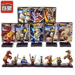 Enlighten 1501A 1501B Qman 1501A 1501B non  THREE KINGDOMS HEROES TRONG MINIFIGURES MÙA ĐẦU TIÊN 16 bộ đồ chơi xếp lắp ráp ghép mô hình Collectable Minifigures Búp Bê Sưu Tầm