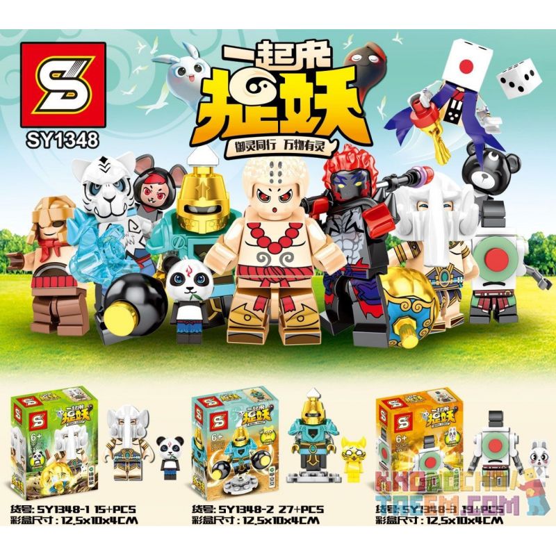 SHENG YUAN SY SY1348 1348 non  HÃY BẮT QUÁI VẬT 8 MINIFIGURES bộ đồ chơi xếp lắp ráp ghép mô hình Collectable Minifigures Búp Bê Sưu Tầm 154 khối