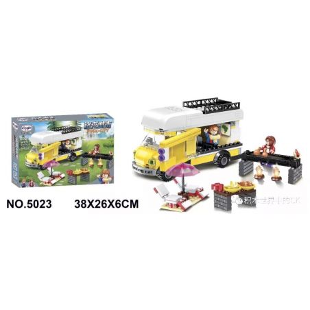 Winner 5023 non  CAMPER BAR BBQ PICNIC SUN GHẾ bộ đồ chơi xếp lắp ráp ghép mô hình Rock City Thành Phố Đá 272 khối