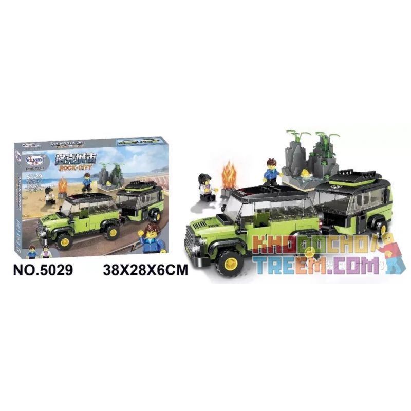 Winner 5029 non  XE JEEP. bộ đồ chơi xếp lắp ráp ghép mô hình Rock City Thành Phố Đá