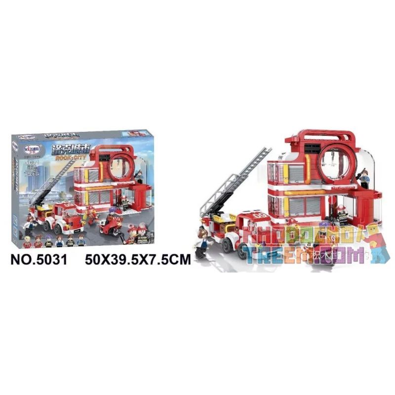 IBLOCK PL-920-129 920-129 PL920-129 Winner 5031 non  SỞ CỨU HỎA bộ đồ chơi xếp lắp ráp ghép mô hình Rock City Thành Phố Đá