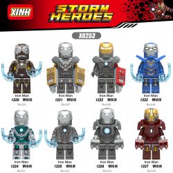 XINH 1224 1225 1226 1227 X0253 0253 1220 1221 1222 1223 non  IRON MAN MINIFIGURE 8 MARK 35 SUPERHERO MARK25 AVENGERS 4 ARMOR bộ đồ chơi xếp lắp ráp ghép mô hình Super Heroes STORM HEROES Siêu Nhân Anh Hùng