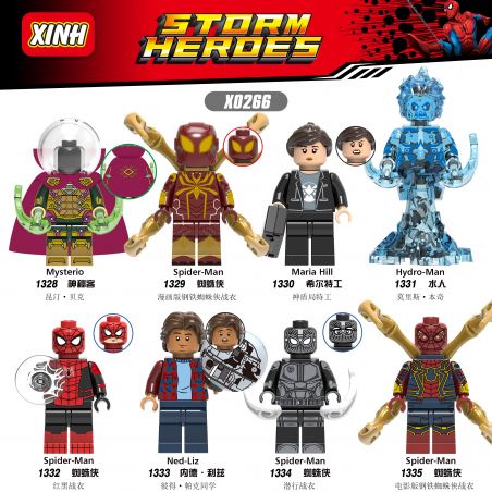 XINH X0266 0266 1328 1329 1330 1331 1332 1333 1334 1335 non  NGƯỜI NHỆN MINIFIGURE 8 bộ đồ chơi xếp lắp ráp ghép mô hình Super Heroes STORM HEROES Siêu Nhân Anh Hùng