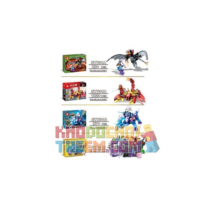 SHENG YUAN SY SY791 SY791A 791A SY791B 791B SY791C 791C SY791D 791D non  NHÂN VẬT NHỎ bộ đồ chơi xếp lắp ráp ghép mô hình The  Ninjago Movie Ninja Lốc Xoáy 80 khối