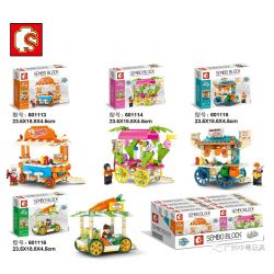 SEMBO 601113 601114 601115 601116 non  SENBAO STREET VIEW SERIES MINI SALE CART 4 KIỂU bộ đồ chơi xếp lắp ráp ghép mô hình City SEMBO BLOCK Thành Phố 146 khối