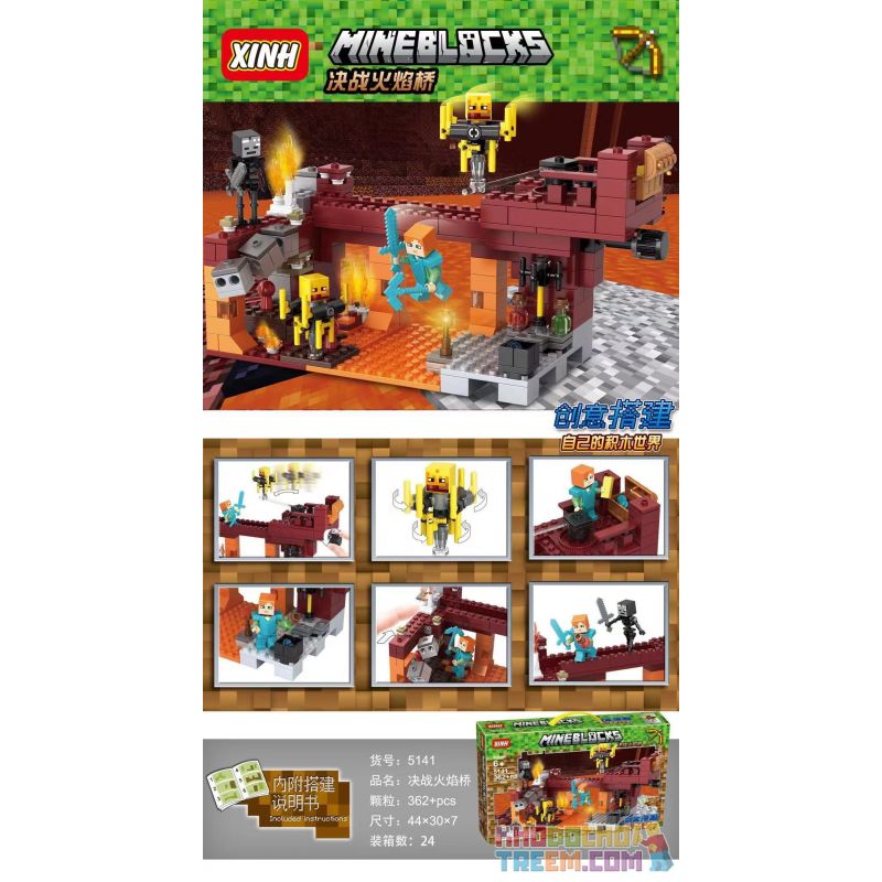XINH 5141 non  TRẬN CẦU LỬA bộ đồ chơi xếp lắp ráp ghép mô hình City MINEBLOCKS Thành Phố 362 khối