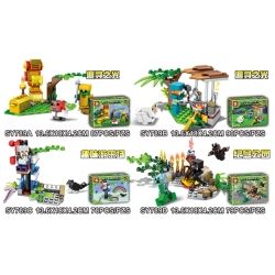 SHENG YUAN SY SY789 non  4 CẢNH ĐUỔI BẮT ÁNH SÁNG bộ đồ chơi xếp lắp ráp ghép mô hình Minecraft MY WORLD Game Xây Dựng