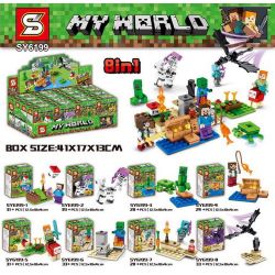 SHENG YUAN SY SY6199 6199 non  8 CẢNH NHỎ NHỎ bộ đồ chơi xếp lắp ráp ghép mô hình Minecraft MY WORLD Game Xây Dựng 247 khối
