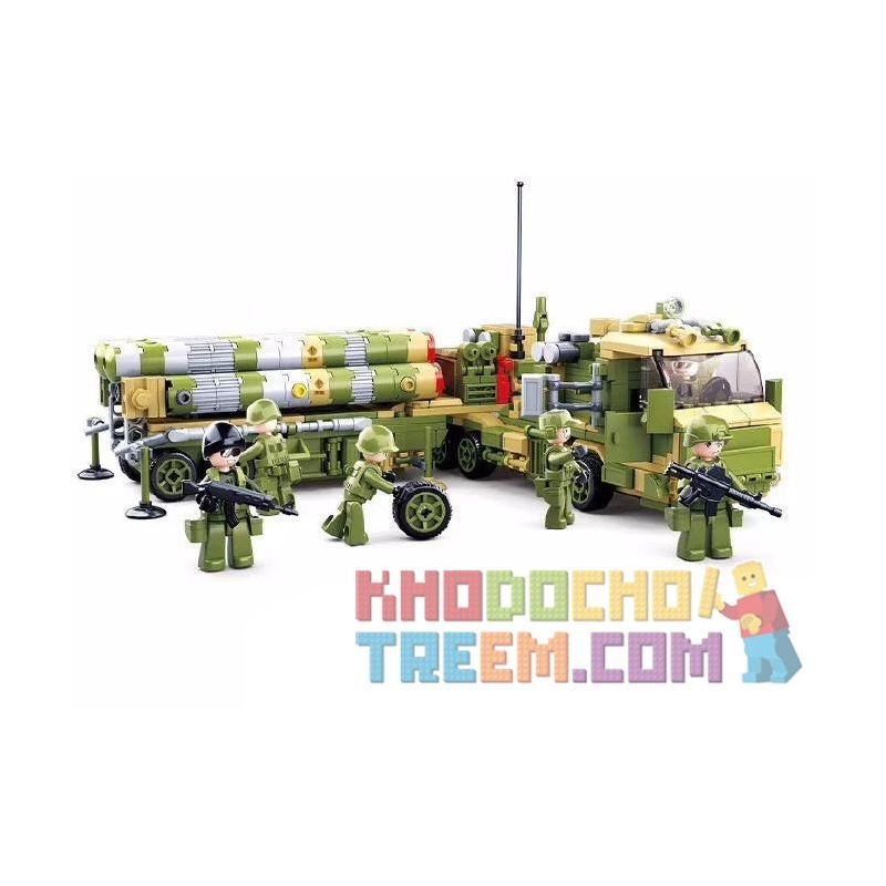 SLUBAN M38 non  XE PHÓNG TÊN LỬA S-400 5 TỔ HỢP bộ đồ chơi xếp lắp ráp ghép mô hình Military Army Quân Sự Bộ Đội 713 khối