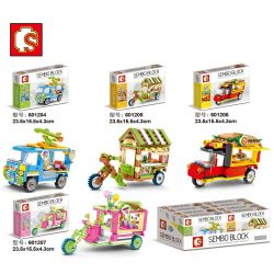 SEMBO 601204 601205 601206 601207 non  SENBAO STREET VIEW SERIES MINI SALE CART 4 KIỂU bộ đồ chơi xếp lắp ráp ghép mô hình City SEMBO BLOCK Thành Phố 505 khối