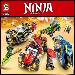 SHENG YUAN SY 7022A 7022B 7022C 7022D non  4 NINJA CƠ KHÍ ĐUA SIÊU XE NGỰA bộ đồ chơi xếp lắp ráp ghép mô hình The  Ninjago Movie NINJA MASTER Ninja Lốc Xoáy 731 khối
