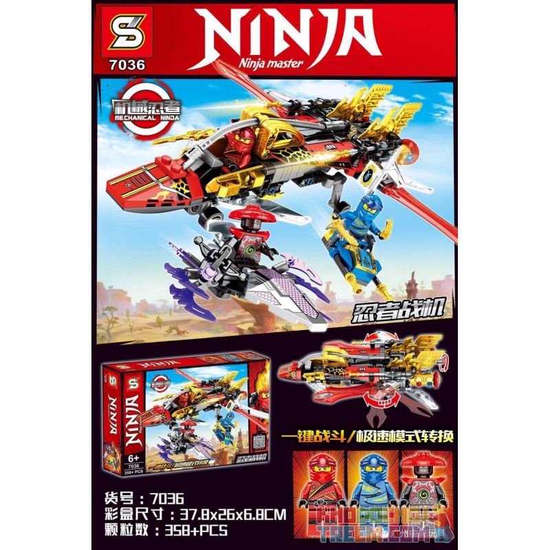 SHENG YUAN SY 7036 non  NINJA FIGHTER. bộ đồ chơi xếp lắp ráp ghép mô hình The  Ninjago Movie NINJA MASTER Ninja Lốc Xoáy 358 khối
