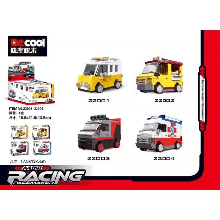 Decool 22003 Jisi 22003 KOZOSHA 2208A-6 22086 non  XE KÉO LÙI TẤN CÔNG VÒI RỒNG bộ đồ chơi xếp lắp ráp ghép mô hình Speed Champions Racing Cars MINI RACING PACEMAKER Đua Xe Công Thức 98 khối