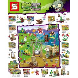SHENG YUAN SY 1250 non  SỰ KẾT HỢP GIỮA PLANTS VS. ZOMBIES 10 bộ đồ chơi xếp lắp ráp ghép mô hình Plants Vs Zombies Hoa Quả Nổi Giận 295 khối