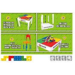 SEMBO S1999 1999 non  BÀN TRÒ CHƠI HỌC ĐA CHỨC NĂNG SENBAO bộ đồ chơi xếp lắp ráp ghép mô hình City LEARNING DESK Thành Phố