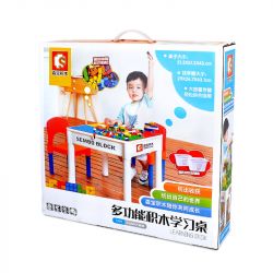 SEMBO S1999 1999 non  BÀN TRÒ CHƠI HỌC ĐA CHỨC NĂNG SENBAO bộ đồ chơi xếp lắp ráp ghép mô hình City LEARNING DESK Thành Phố