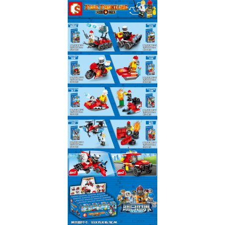SEMBO 603045 non  8 TỔ HỢP XE CỨU HỎA bộ đồ chơi xếp lắp ráp ghép mô hình Fire Rescure FIRE FRONTLINE 324 khối