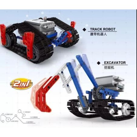 WANGE 3803 non  MÁY XÚC RÔ BỐT BÁNH XÍCH bộ đồ chơi xếp lắp ráp ghép mô hình Mindstorms STEAM AL Lập Trình Khoa Học 339 khối