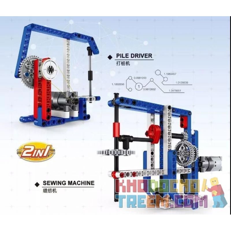 WANGE 3804 non  MÁY MAY ĐÓNG CỌC bộ đồ chơi xếp lắp ráp ghép mô hình Mindstorms STEAM AL Lập Trình Khoa Học 134 khối
