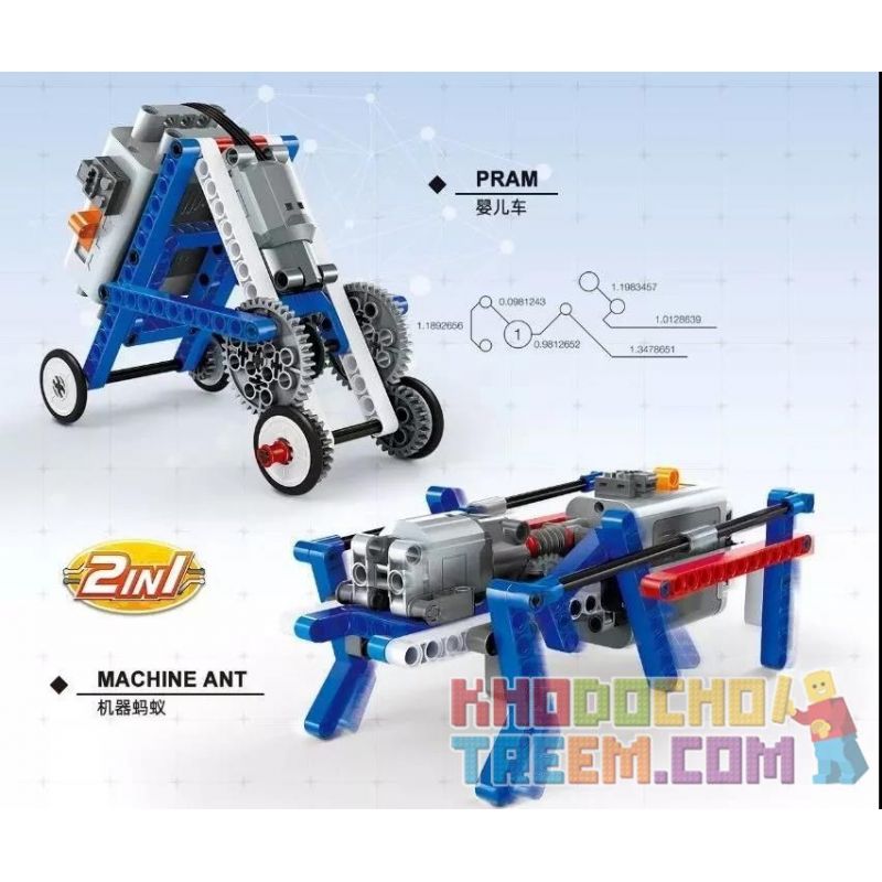 WANGE 3805 non  KIẾN XE ĐẨY bộ đồ chơi xếp lắp ráp ghép mô hình Mindstorms STEAM AL Lập Trình Khoa Học 139 khối