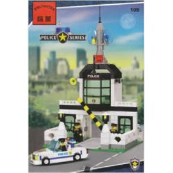 Enlighten 105 Qman 105 non  ĐỒN CẢNH SÁT bộ đồ chơi xếp lắp ráp ghép mô hình City POLICE Thành Phố