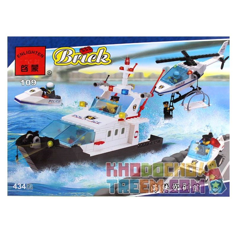 Enlighten 109 Qman 109 non  HUẤN LUYỆN TRÊN BIỂN BỘ VÀ KHÔNG bộ đồ chơi xếp lắp ráp ghép mô hình City Thành Phố 434 khối